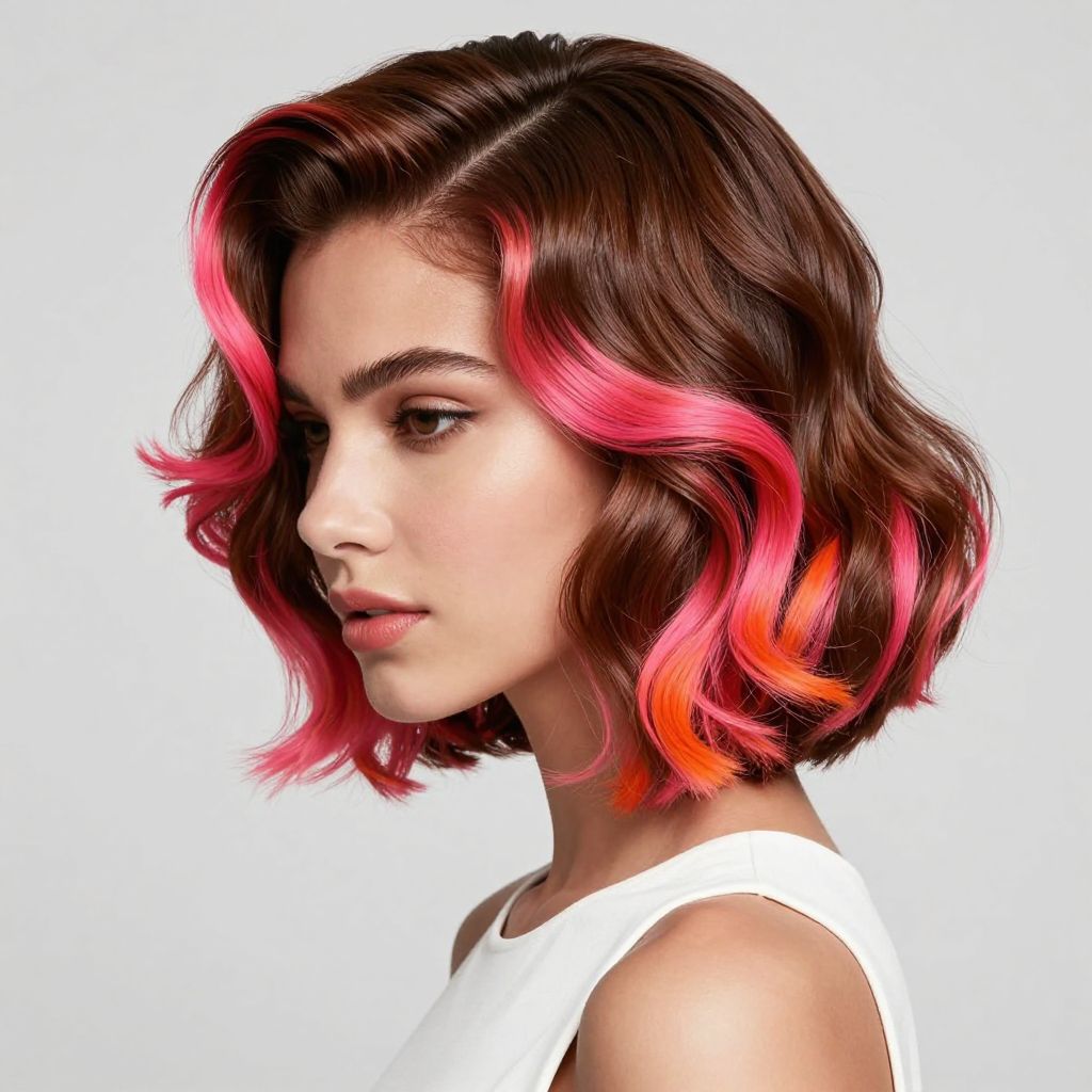 Retro Glam Finger Waves with Neon Tips