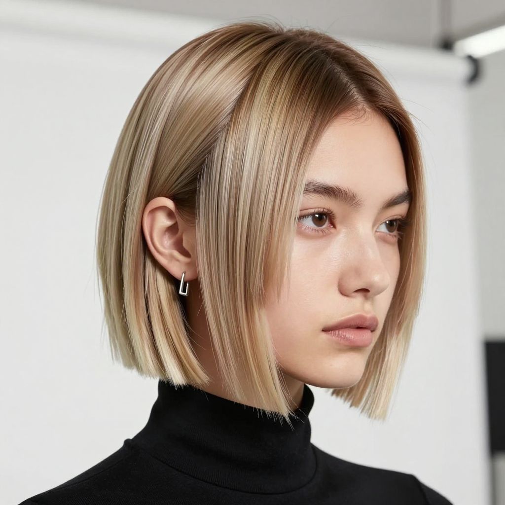 Futuristic Geometric Cuts with Frosted Tips