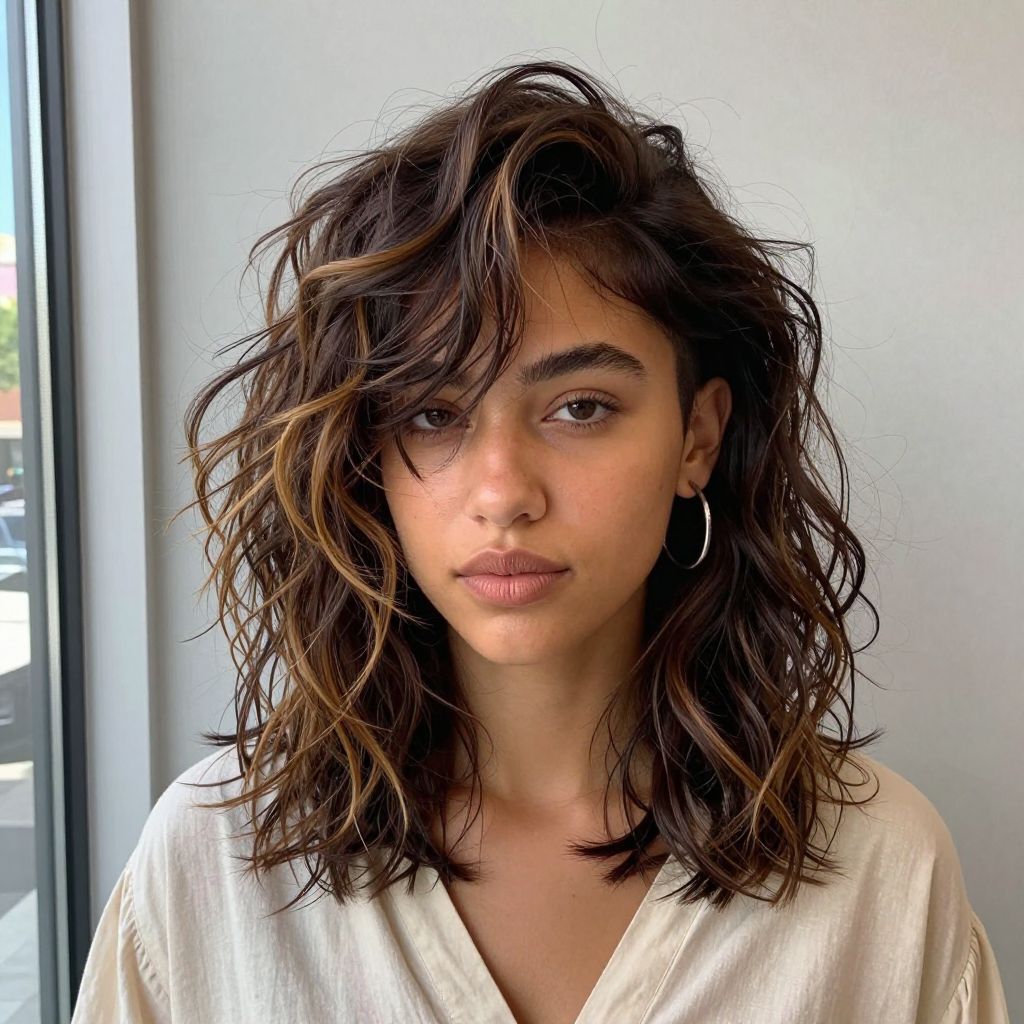 Messy Tousled Waves with Undercut