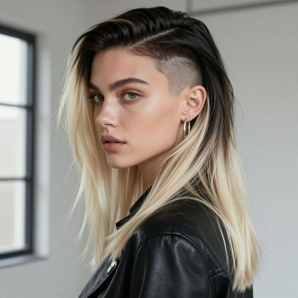 Two-Tone Half-Shaved Head