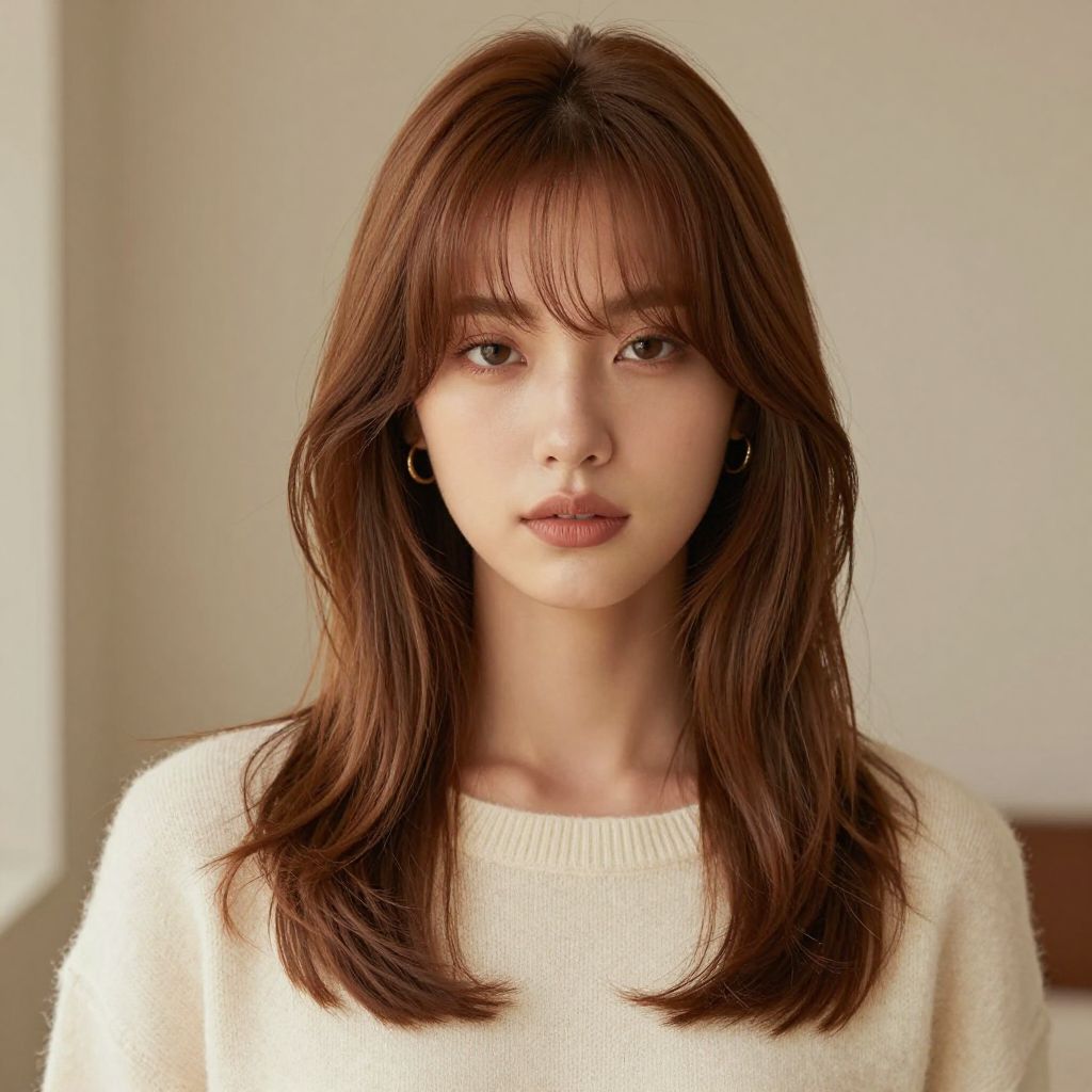 Crimped Curtain Bangs
