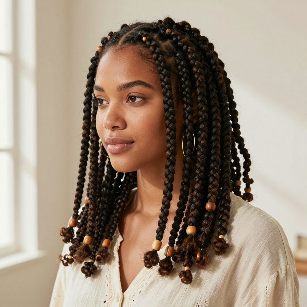 Twisted Crochet Braids with Beads