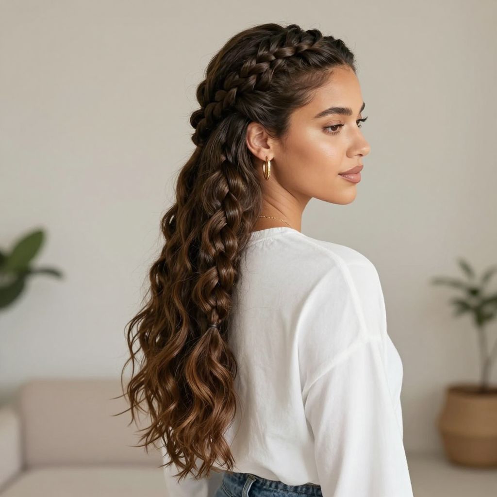 Half-Up Half-Down Crochet Braids