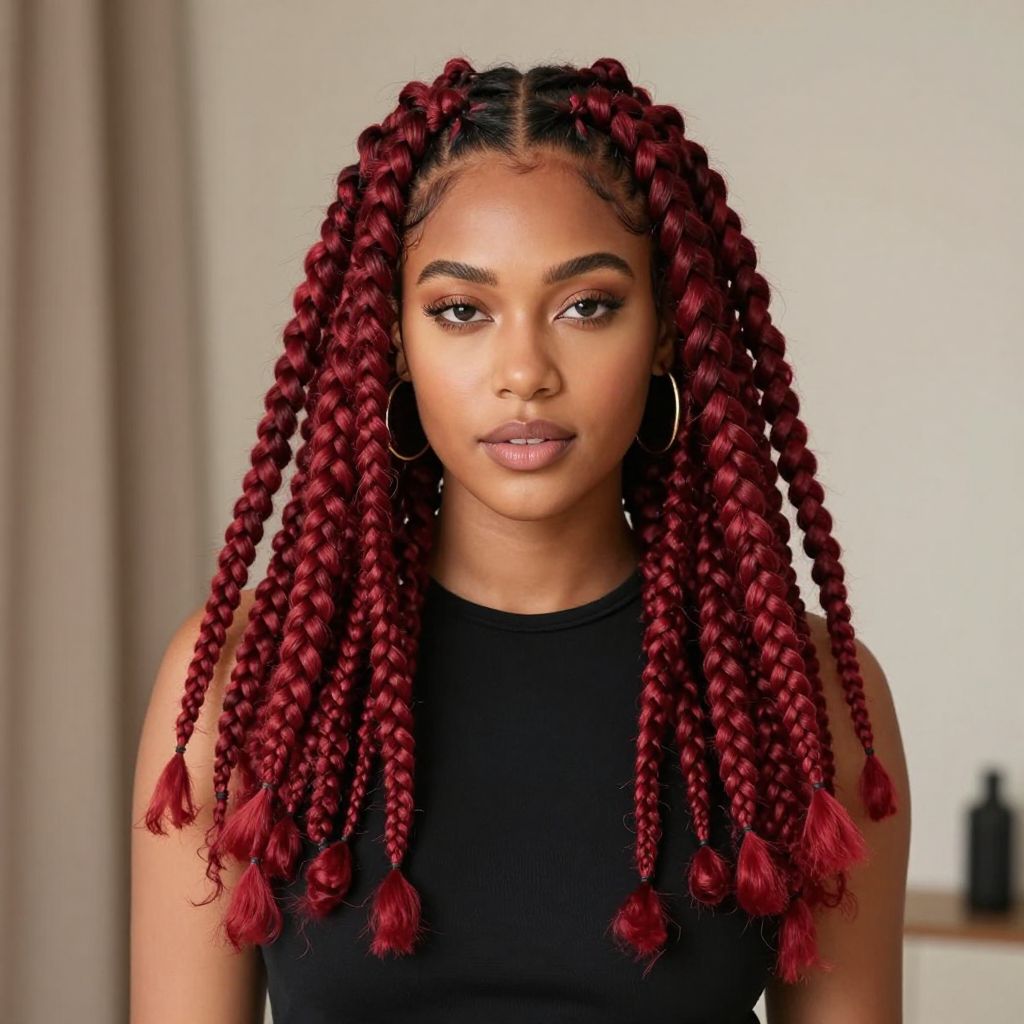 Jumbo Crochet Braids in Crimson Red