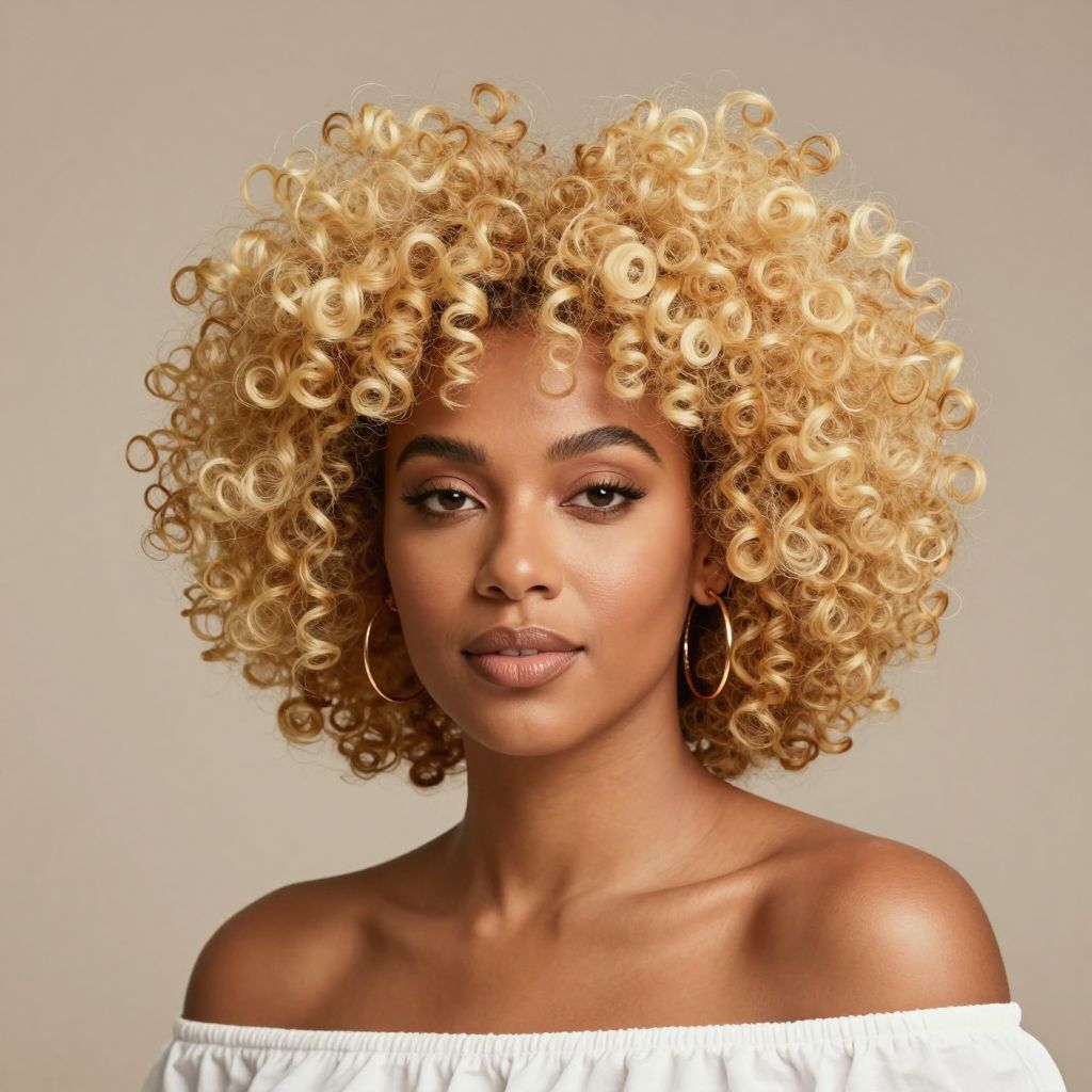 Blonde Crochet Afro Puff
