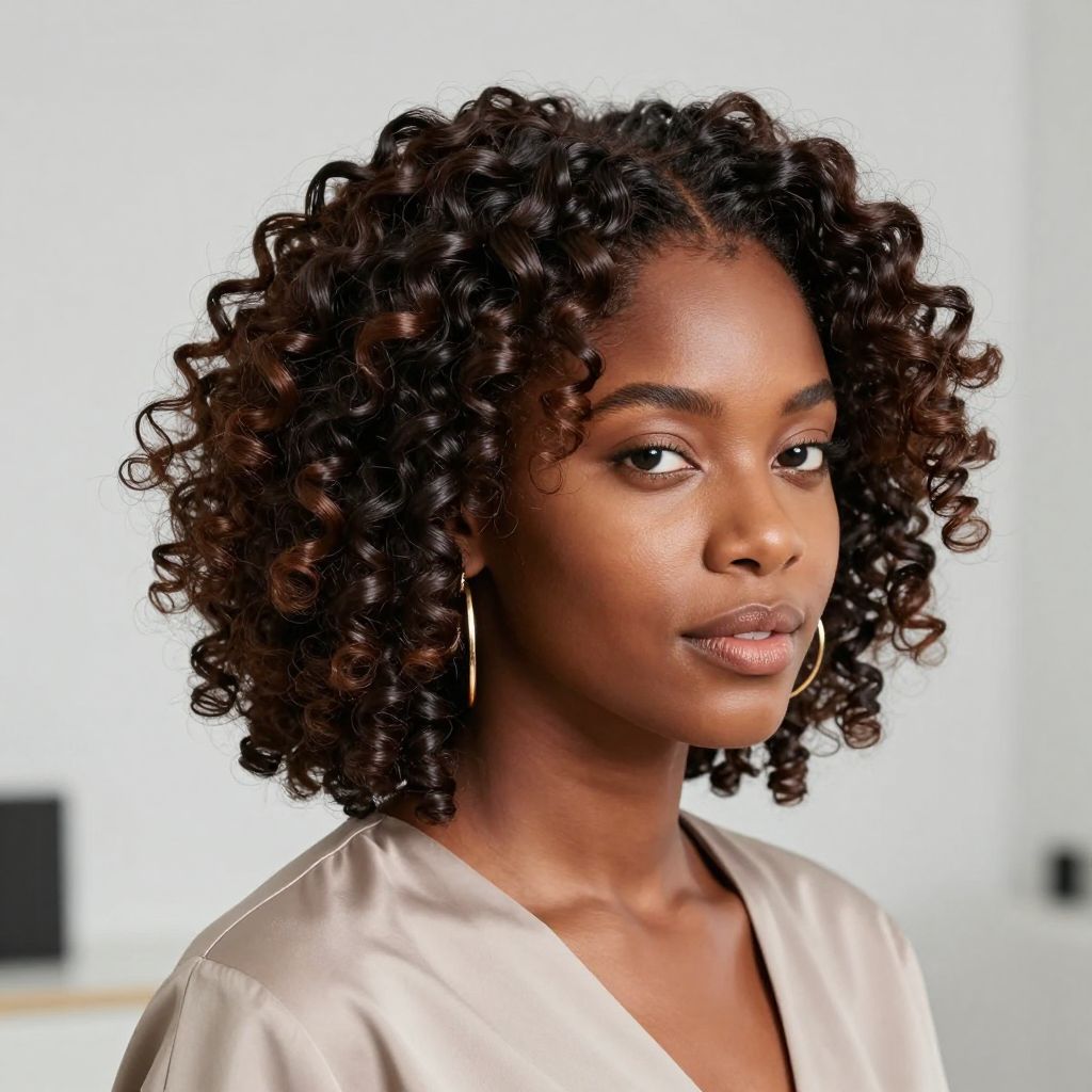 Defined Finger Coils with Shiny Finish