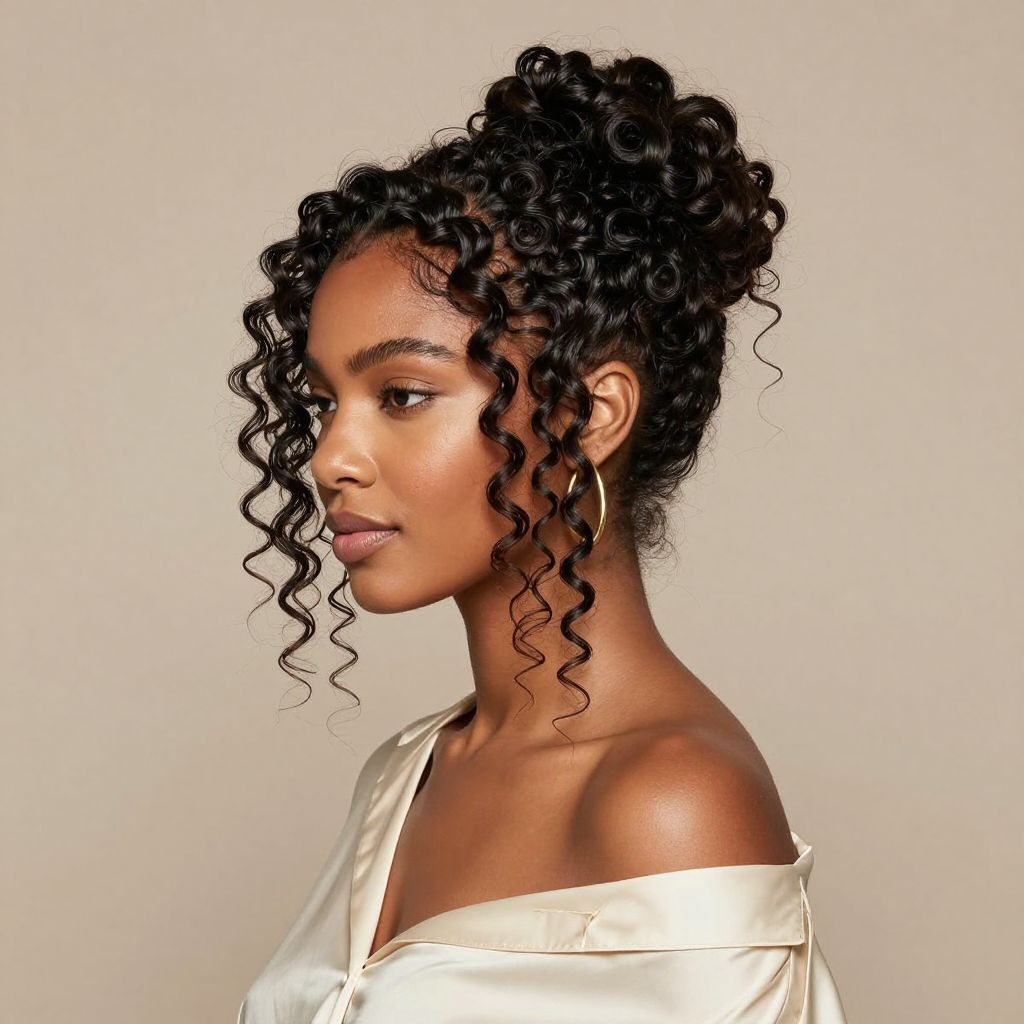 Twisted Updo with Defined Ringlets