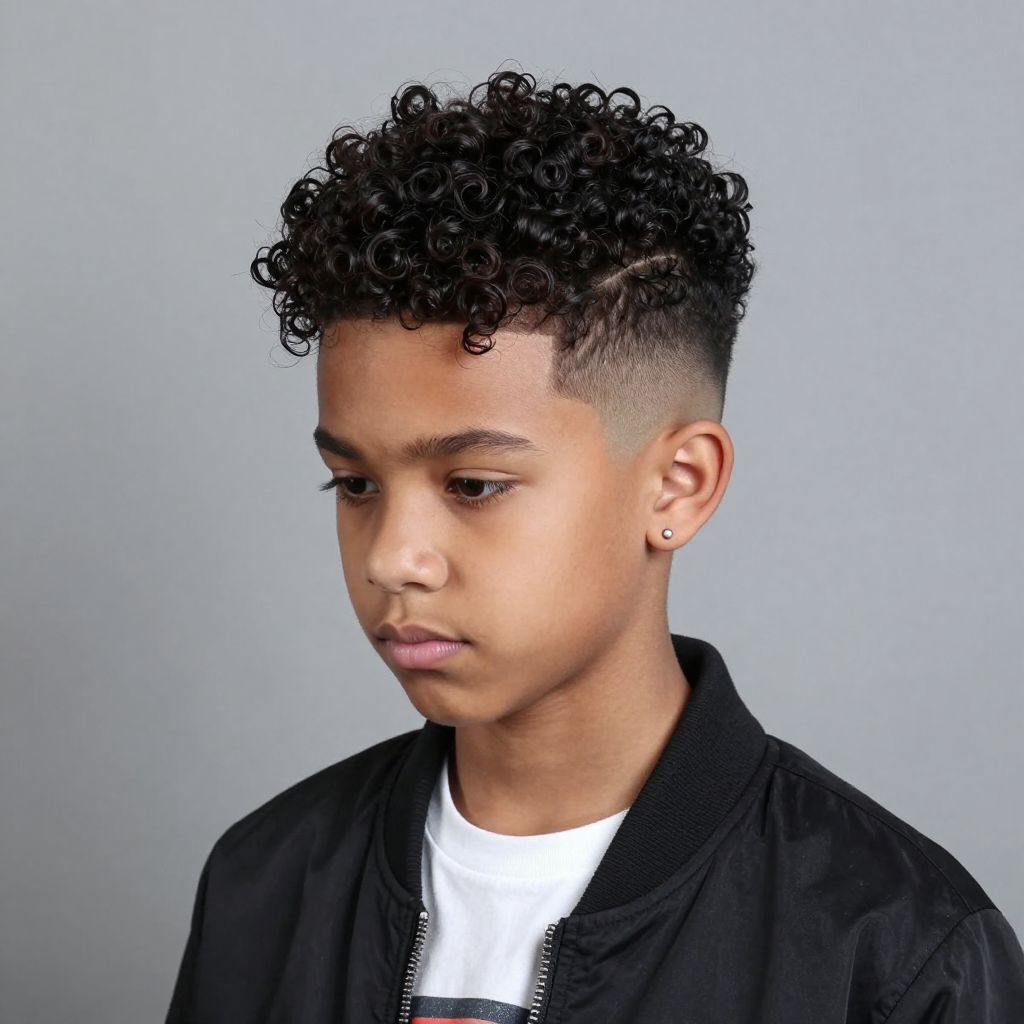 Curly High Top Fade