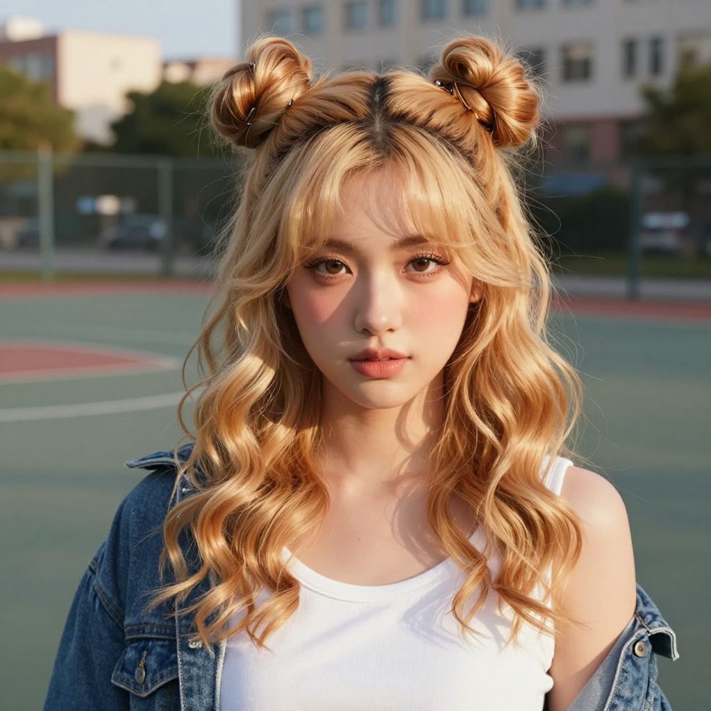 Half-Up Space Buns