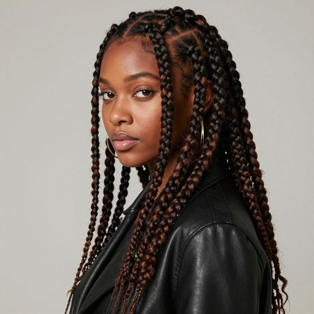 Side-Swept Jumbo Braids