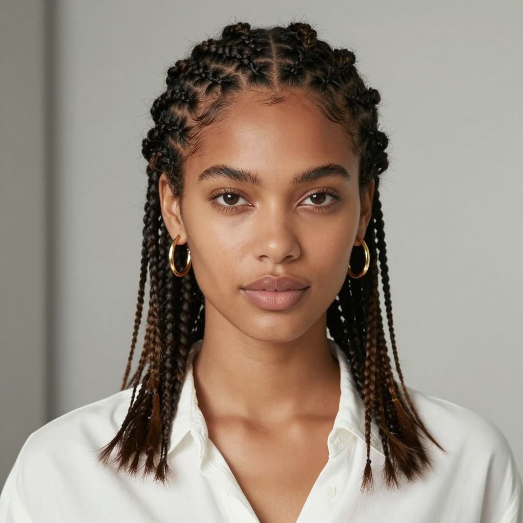 Thin Feed-In Braids with Baby Hairs