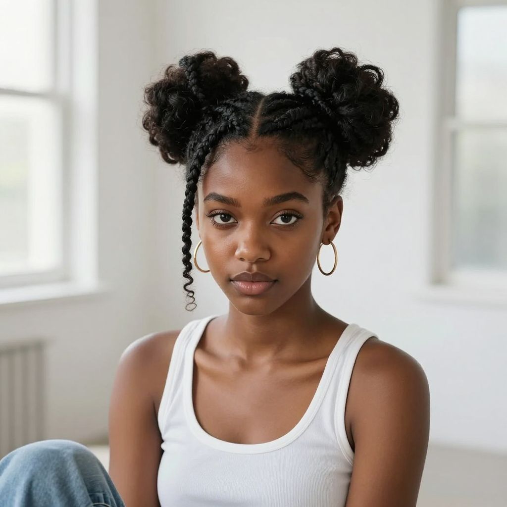 Braided Space Buns