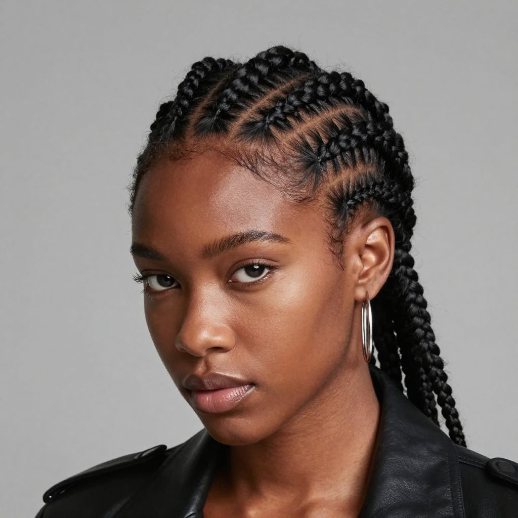 Braided Mohawk with Tapered Sides