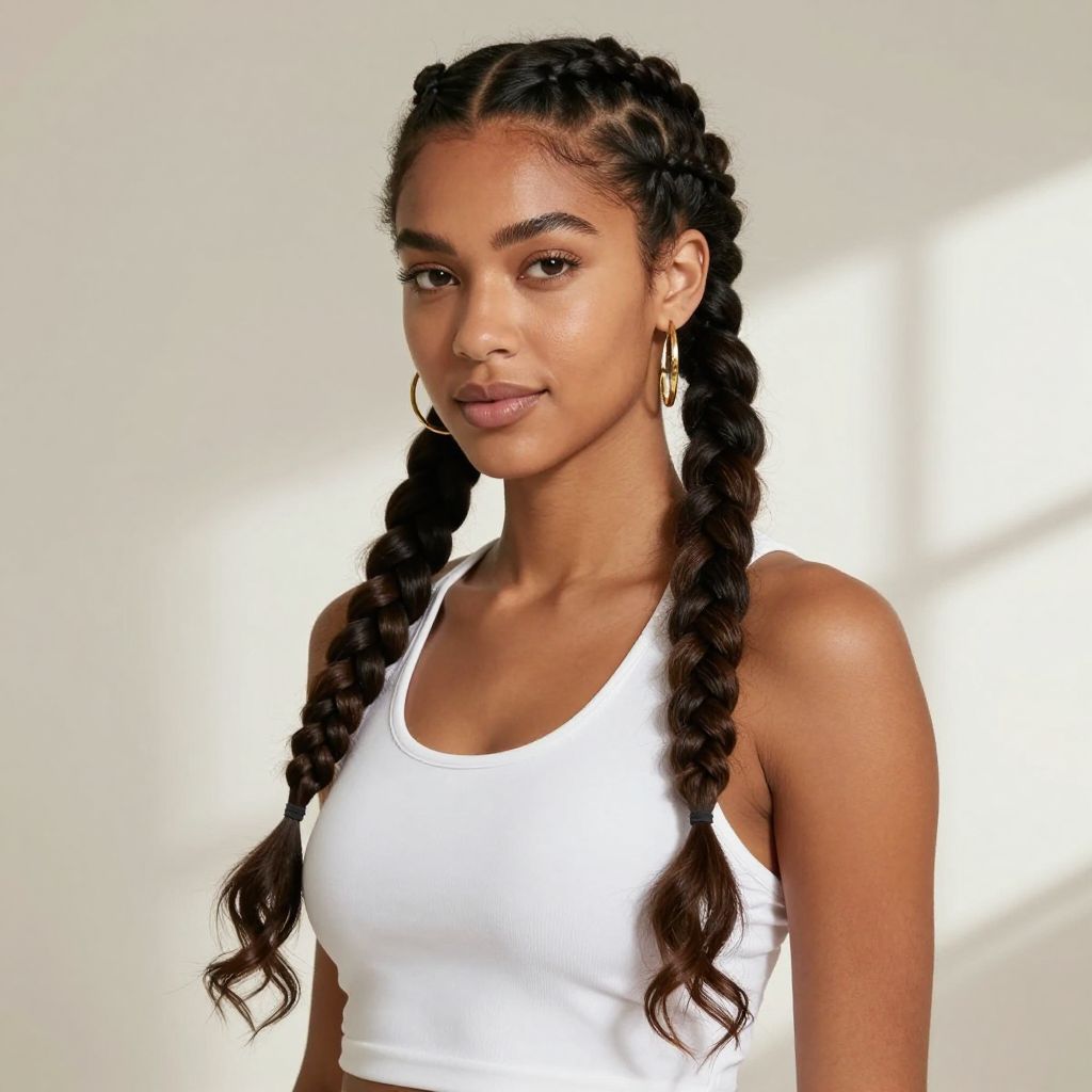 Double Dutch Braids with Twist Ends