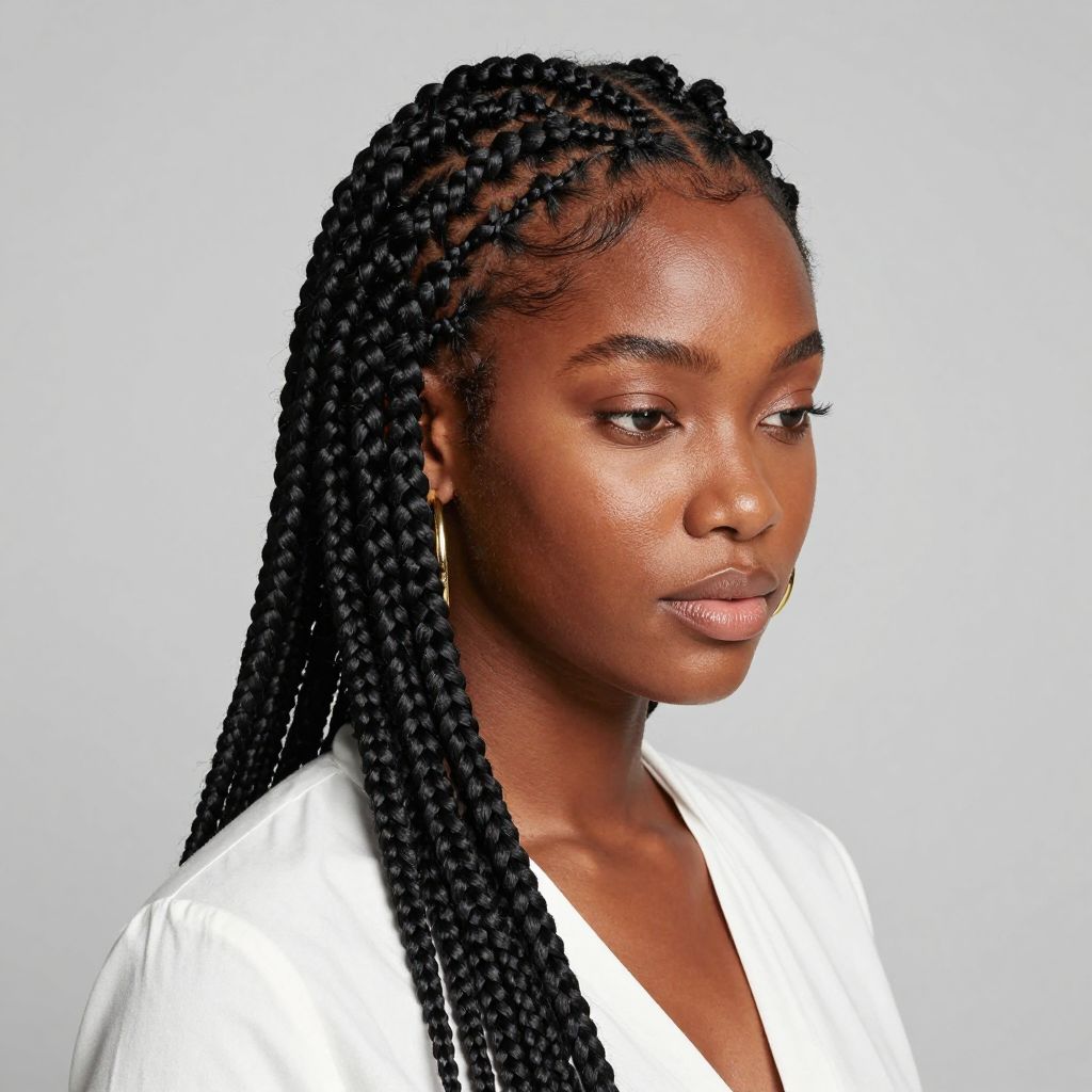 Zigzag Part Box Braids