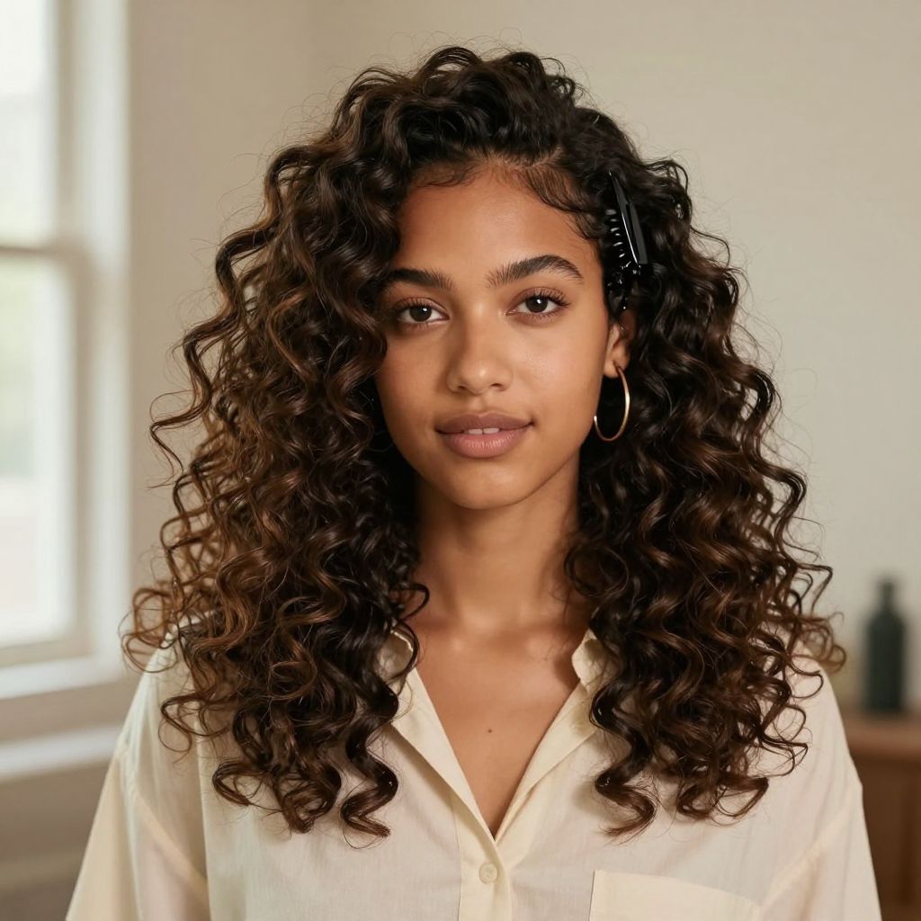 High Volume Clipped Back Curls