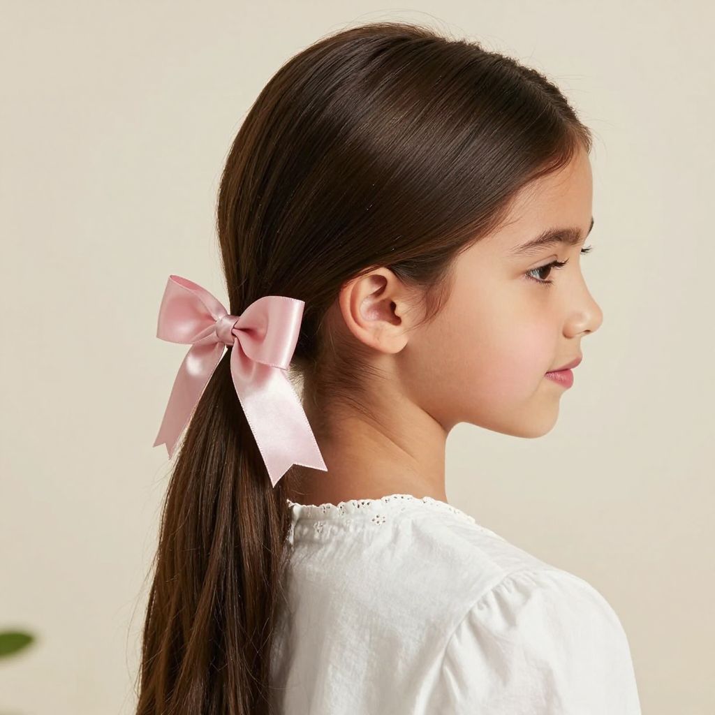 Sleek Low Ponytail with Ribbon Tie hairstyle