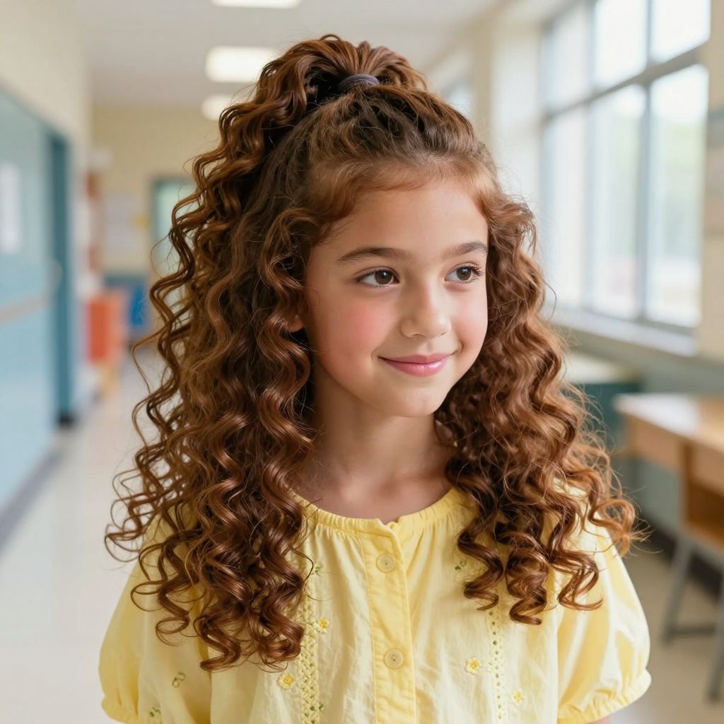 Curly Half-Up Ponytail hairstyle