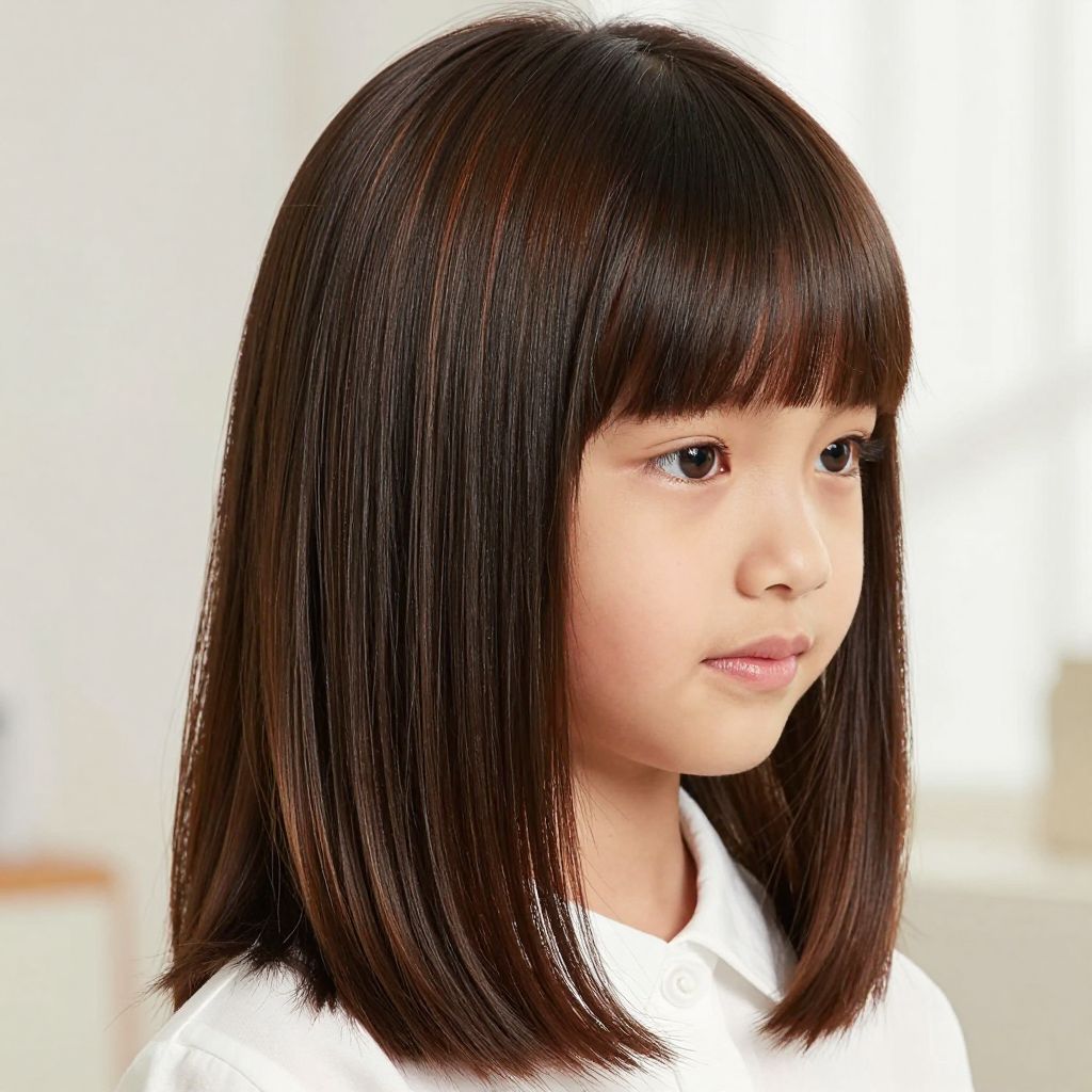 Side-Swept Bangs with Straight Hair hairstyle