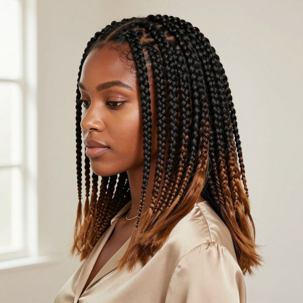Feed-In Braids with Ombre Weave Ends