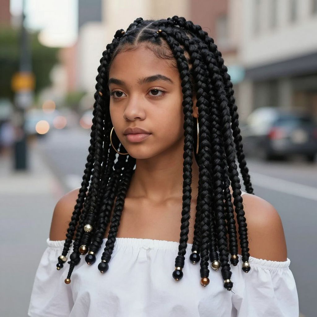 Faux Locs with Beaded Ends