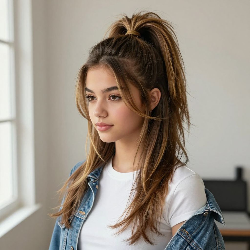 High Ponytail With Volume