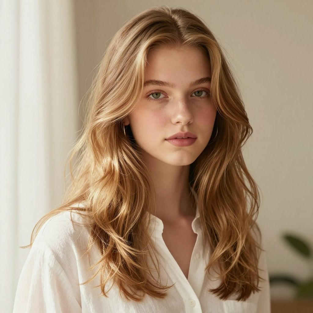 Beachy Waves with Middle Part