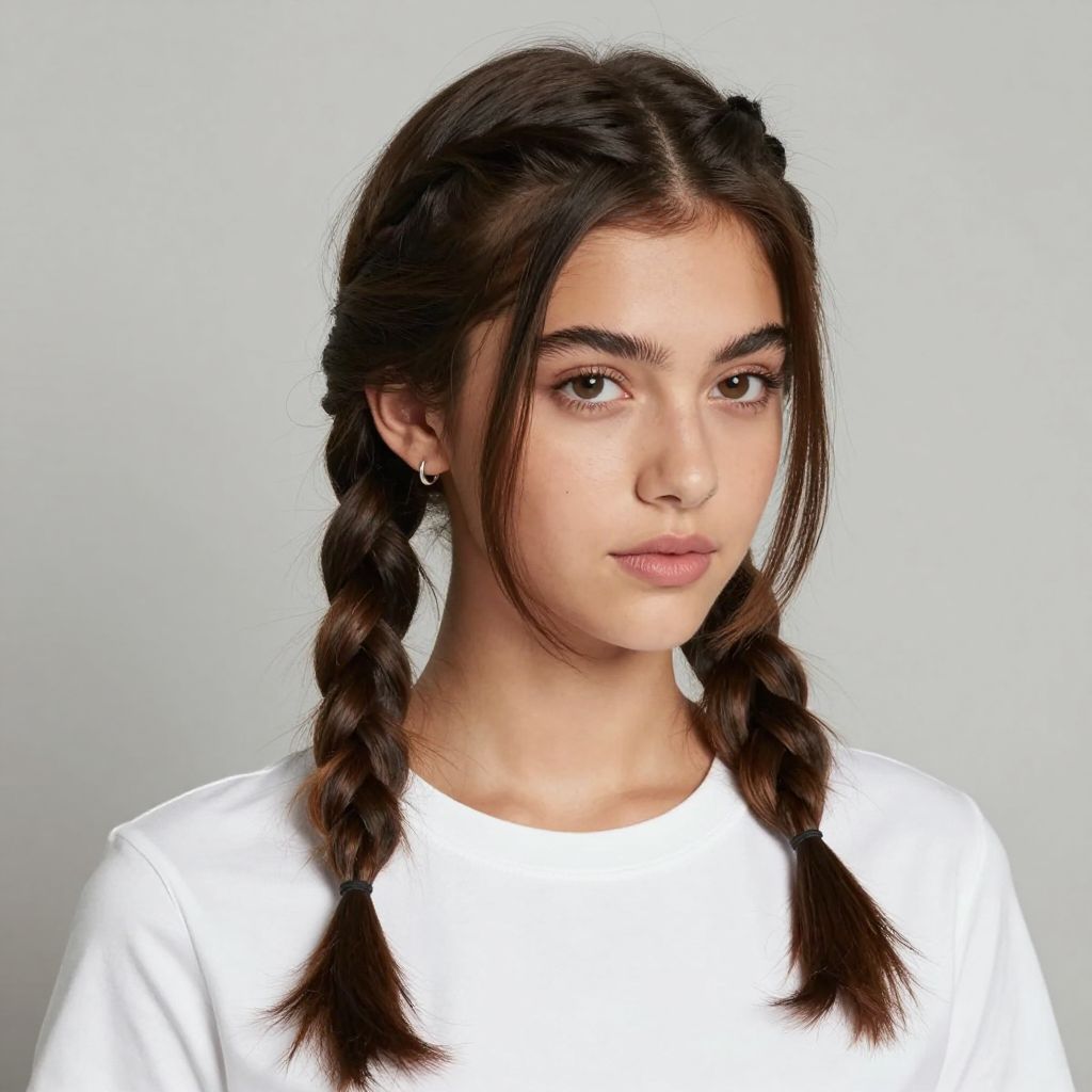 Zigzag Part with Low Braids