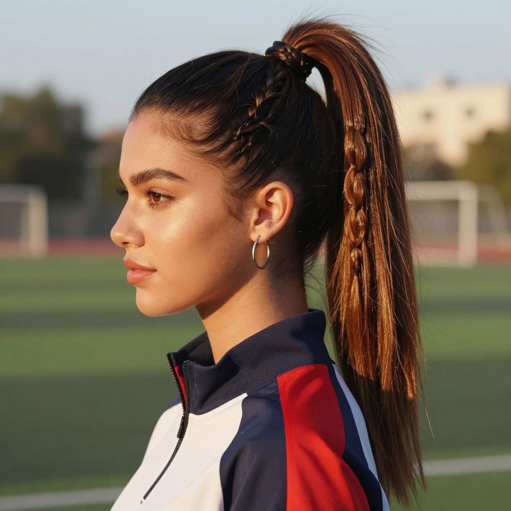 High Ponytail with Braided Base