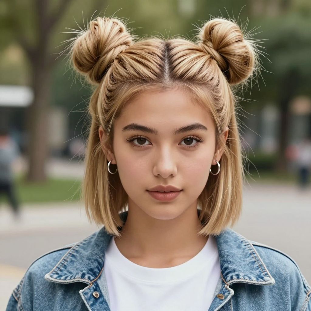 Space Buns With a Sporty Twist