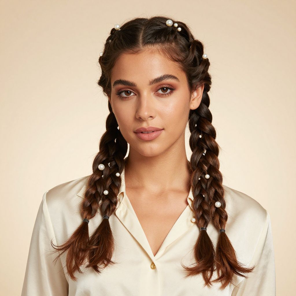 Glam Two Braids with Accessories