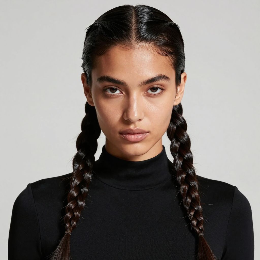 Sleek Wet Look Braids