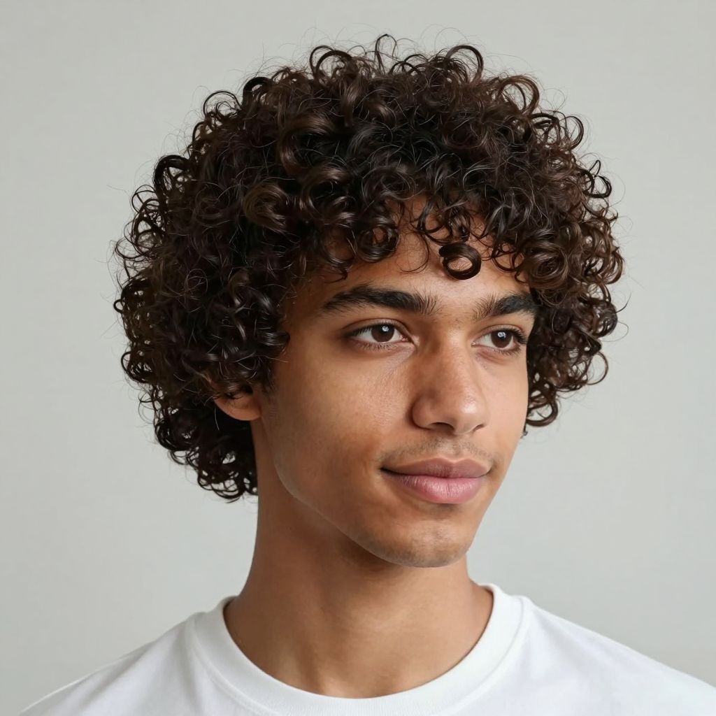 Curly Top with Tapered Sides