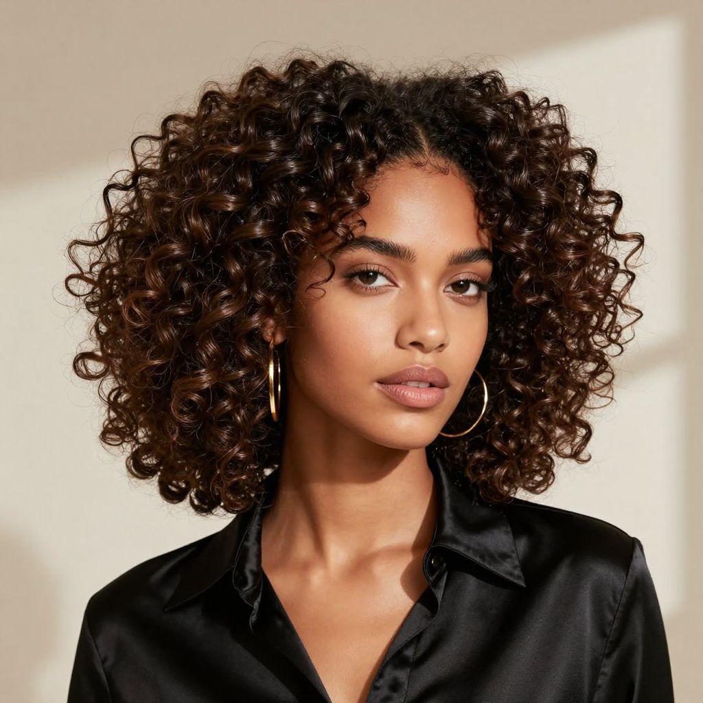The Glamorous Center Parted Afro Puff