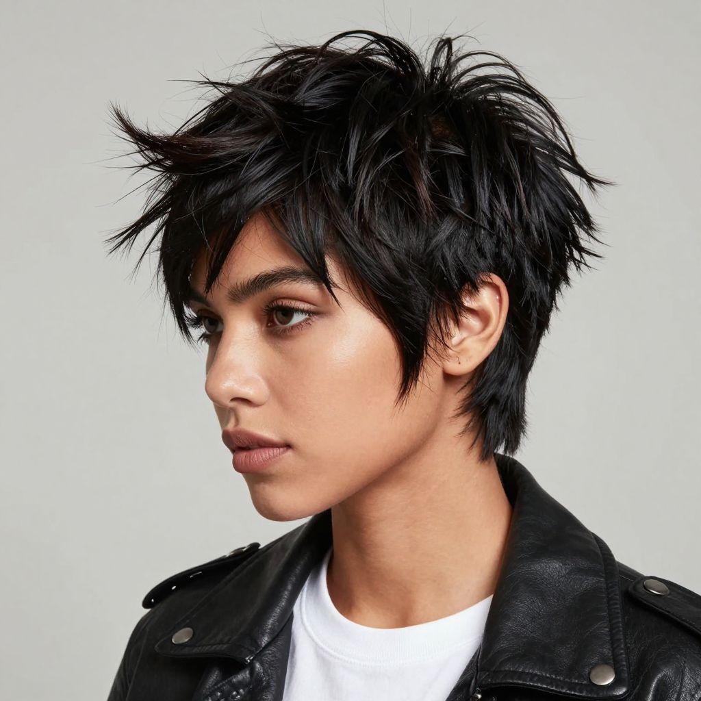 The Side-Swept Spiky Pixie