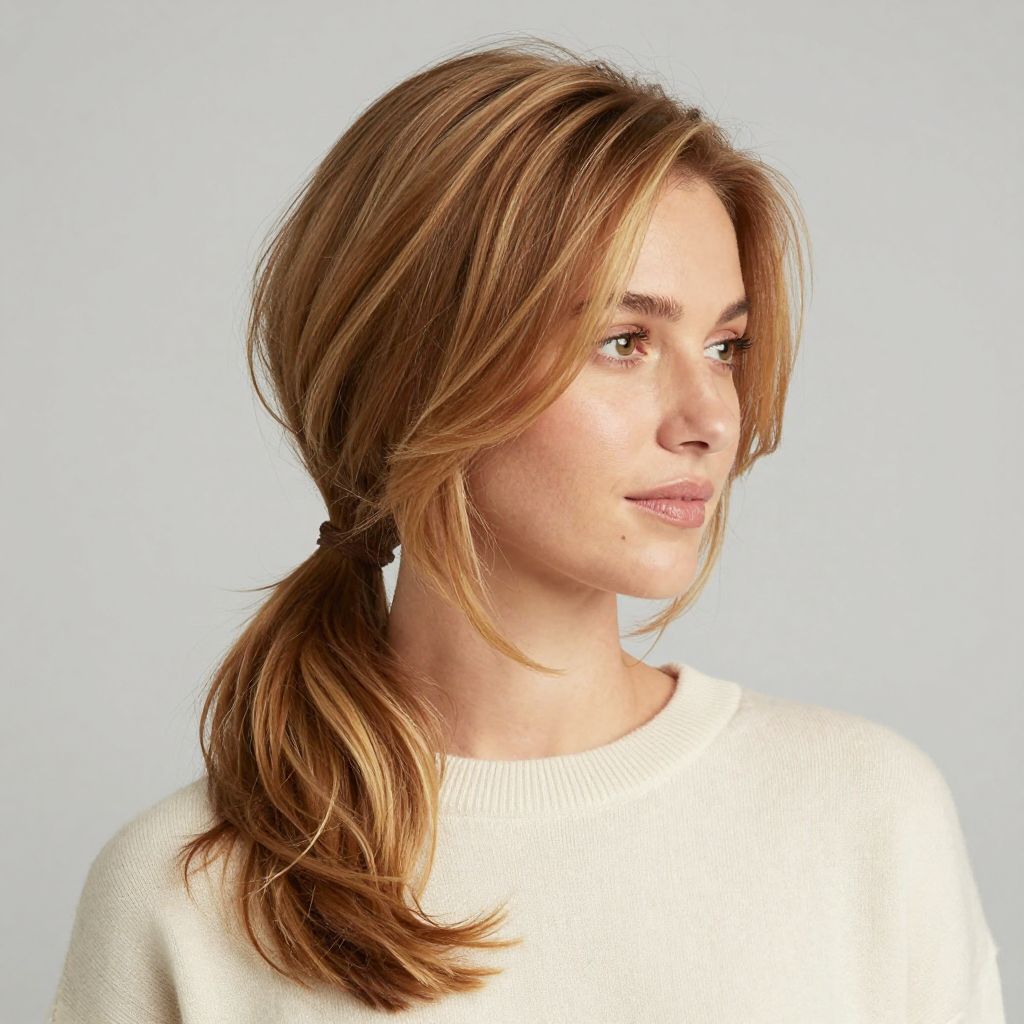 The Messy Low Ponytail with Wisps