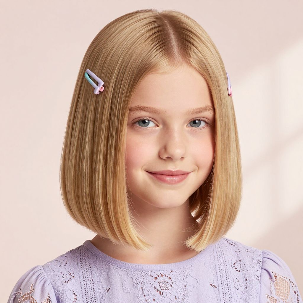 Sleek Bob with Mini Hair Clips