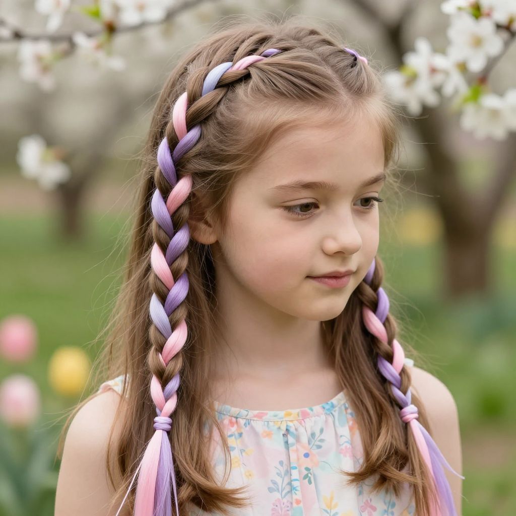 Ribbon-Accented Twin Braids