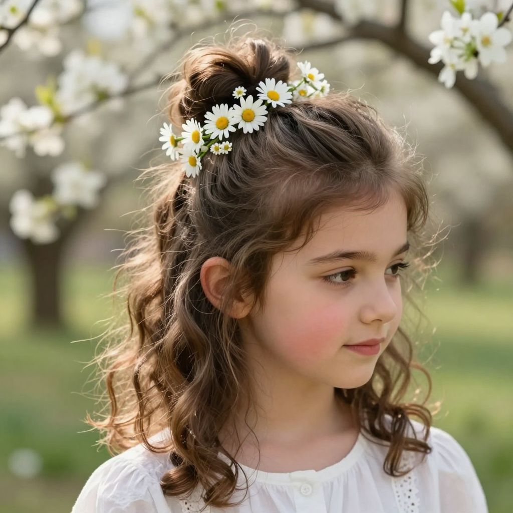 Messy Bun with Spring Flowers