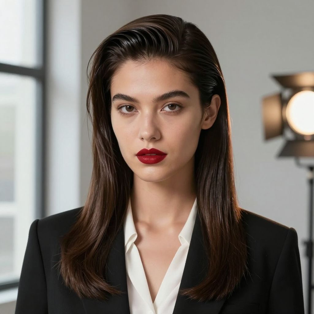 Slicked Back with Gloss and Volume