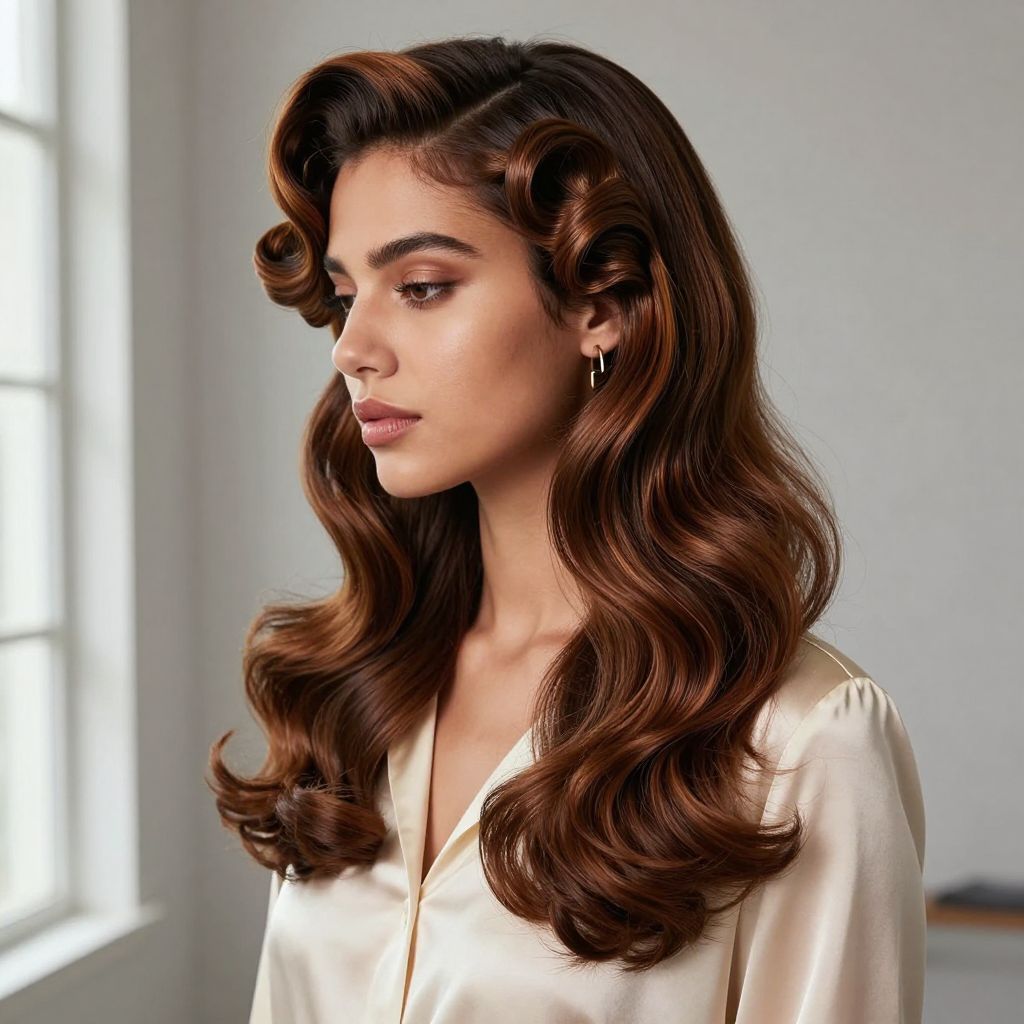 Asymmetrical Pin Curl Sweep