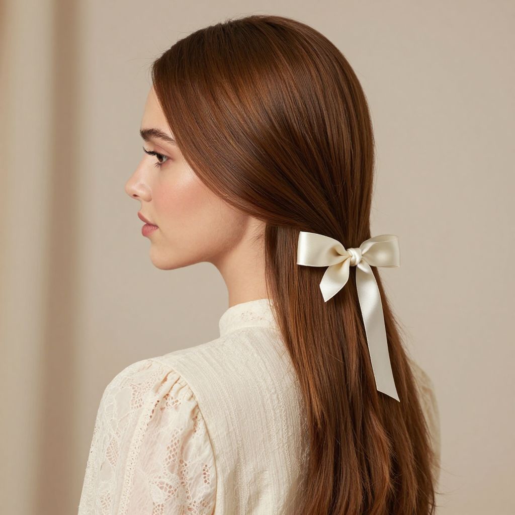 Polished Center Part with Satin Ribbon