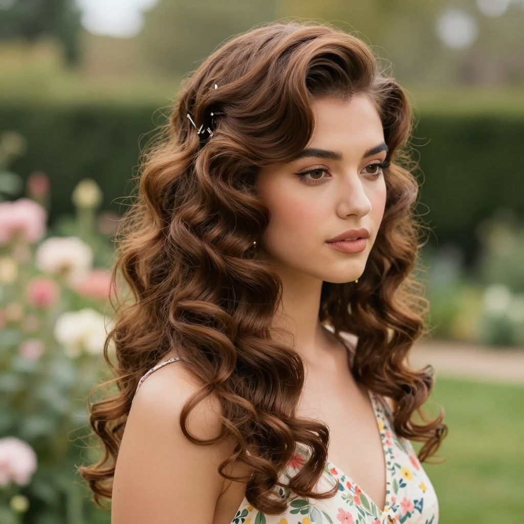 Side-Swept Curly Pin-Up
