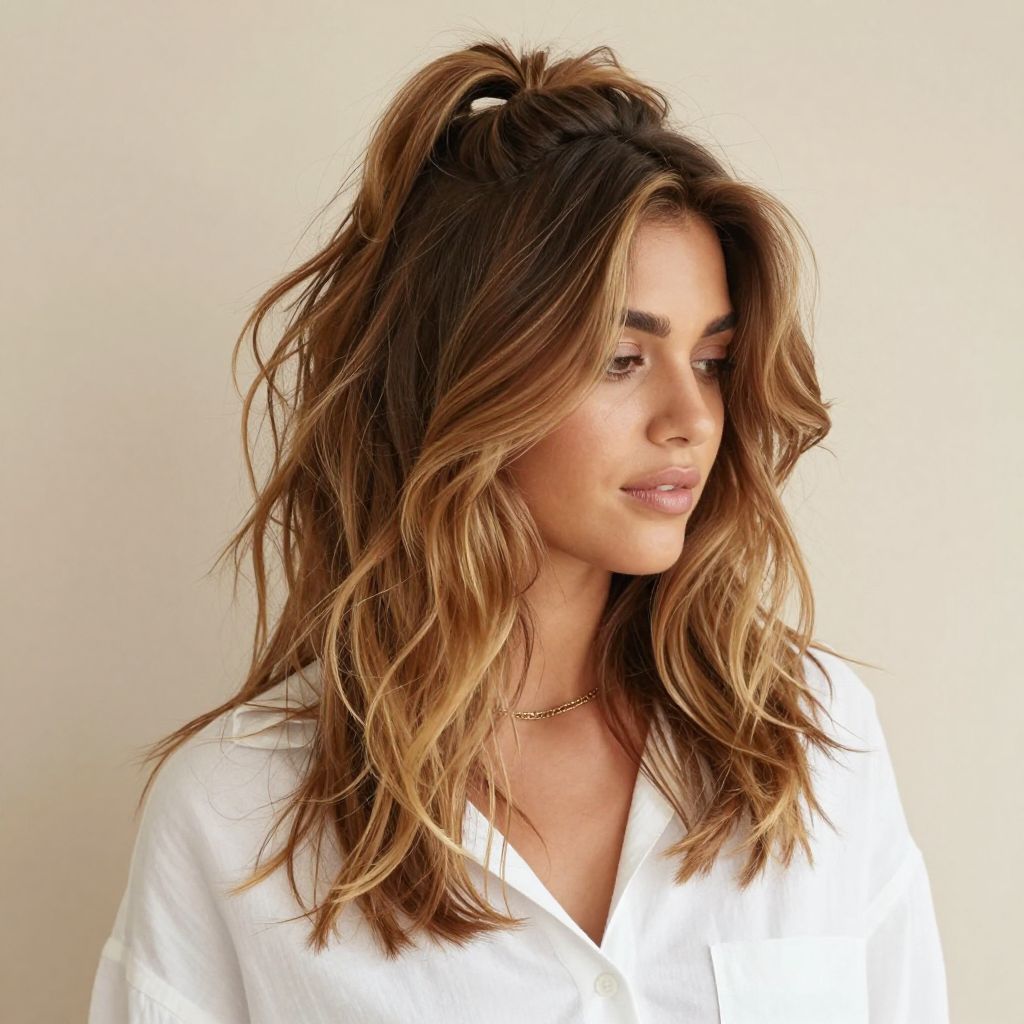 Messy Half-Up with Height