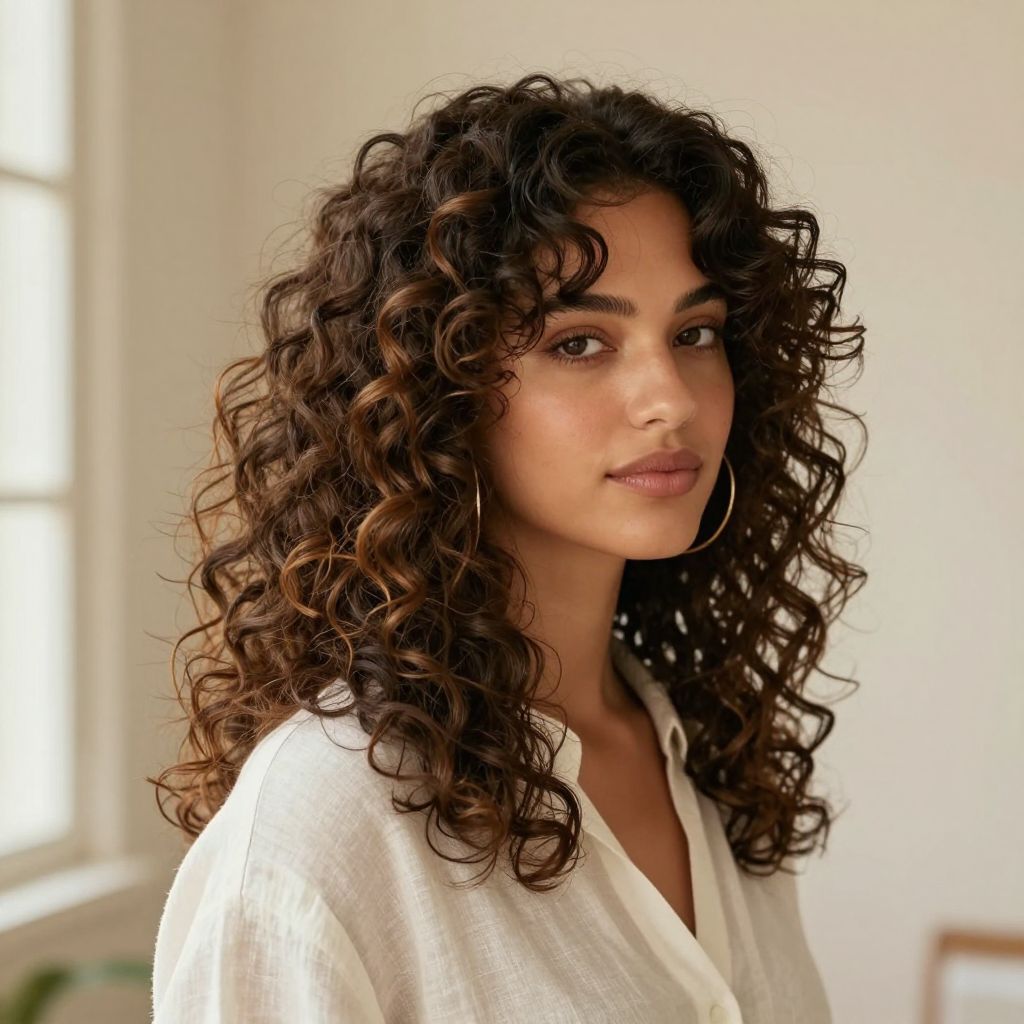 Scrunched Curls with Volume