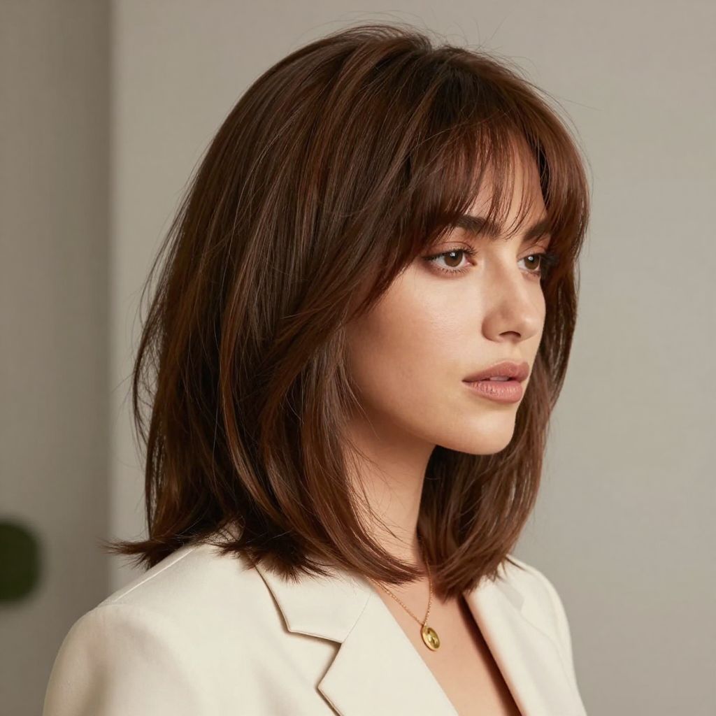 The Side-Swept Bangs and Volume Combo