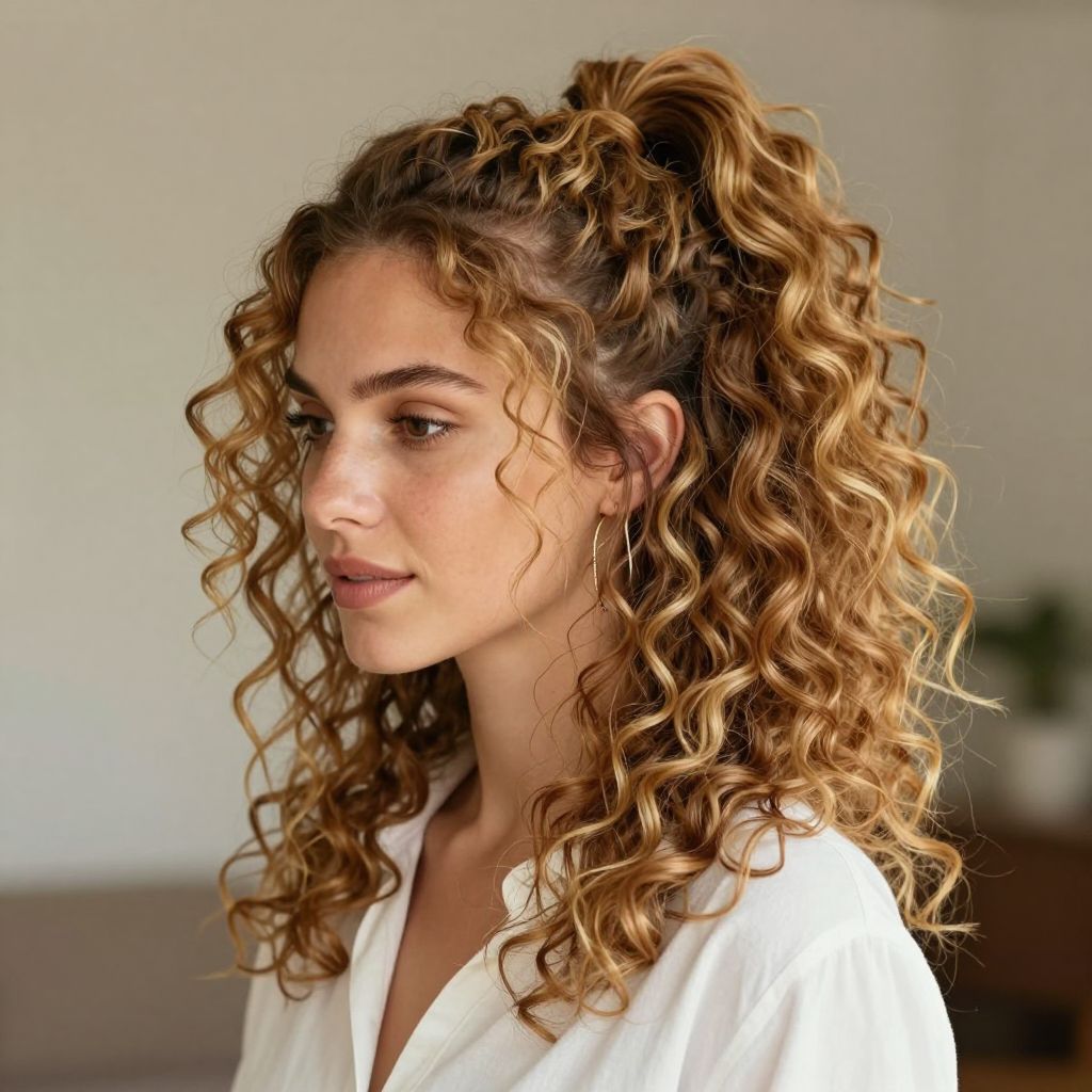 The Crimped Half-Up Ponytail