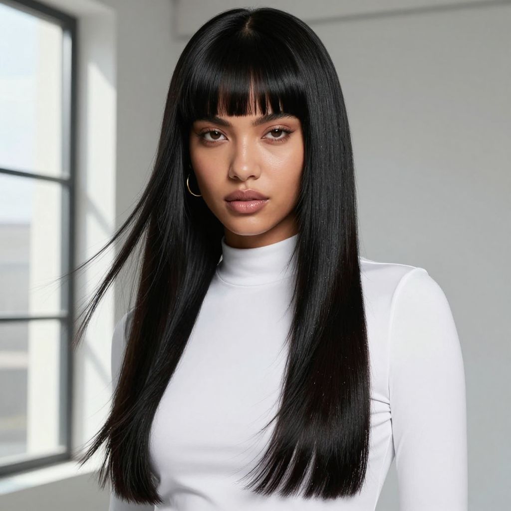 The Sleek Straight Hair with Baby Hair Edges