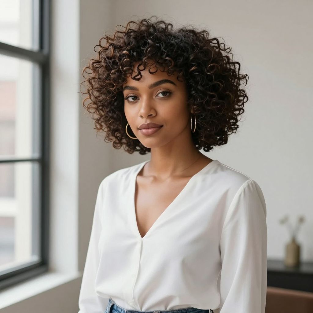 Curly Pixie with Volume