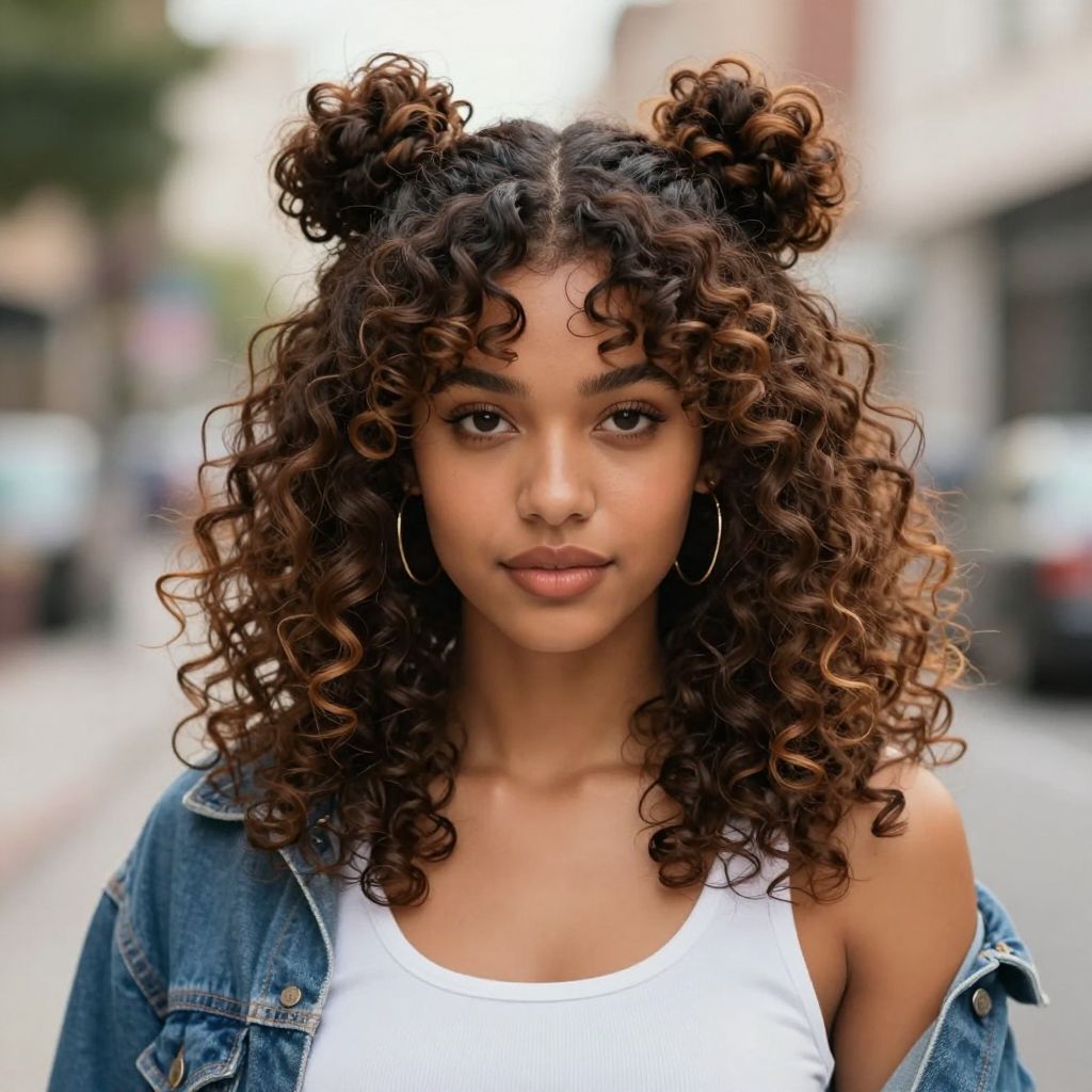 Curly Space Buns